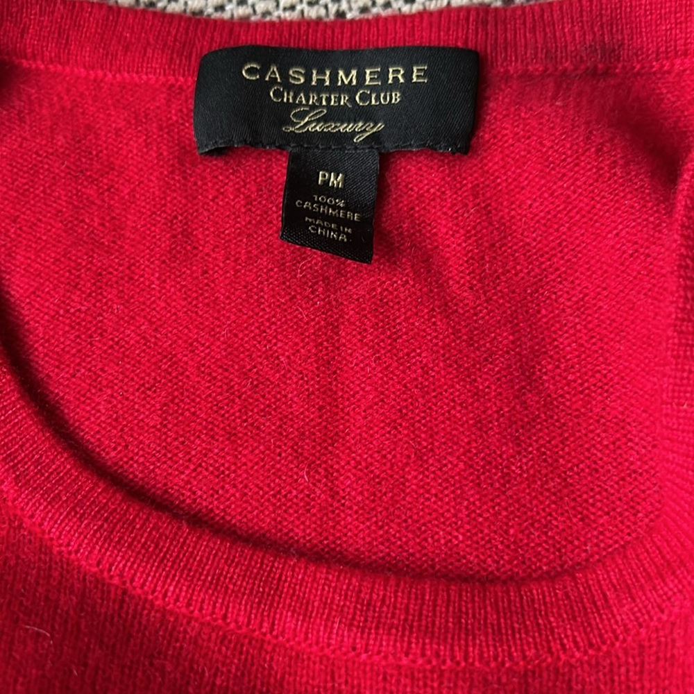 Charter Club Cashmere Sweater, Size PM - Picture 3 of 3